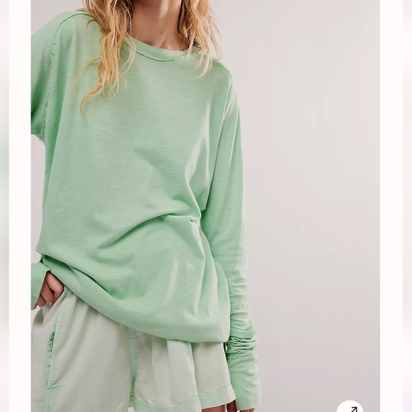 Free People We The Free Arden Tee Light Green XS - Picture 8 of 9
